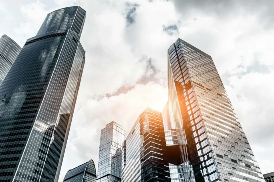 Tall city buildings