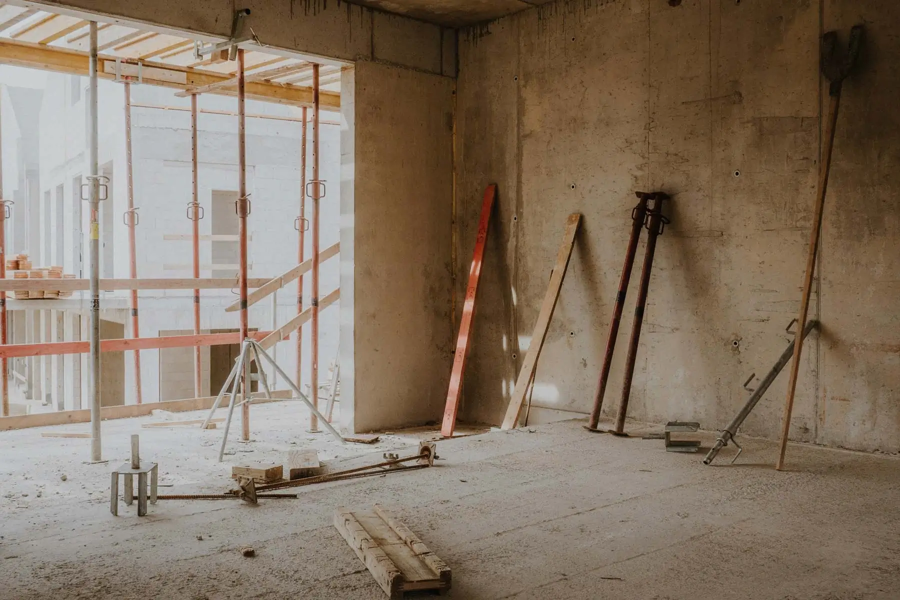 A construction area