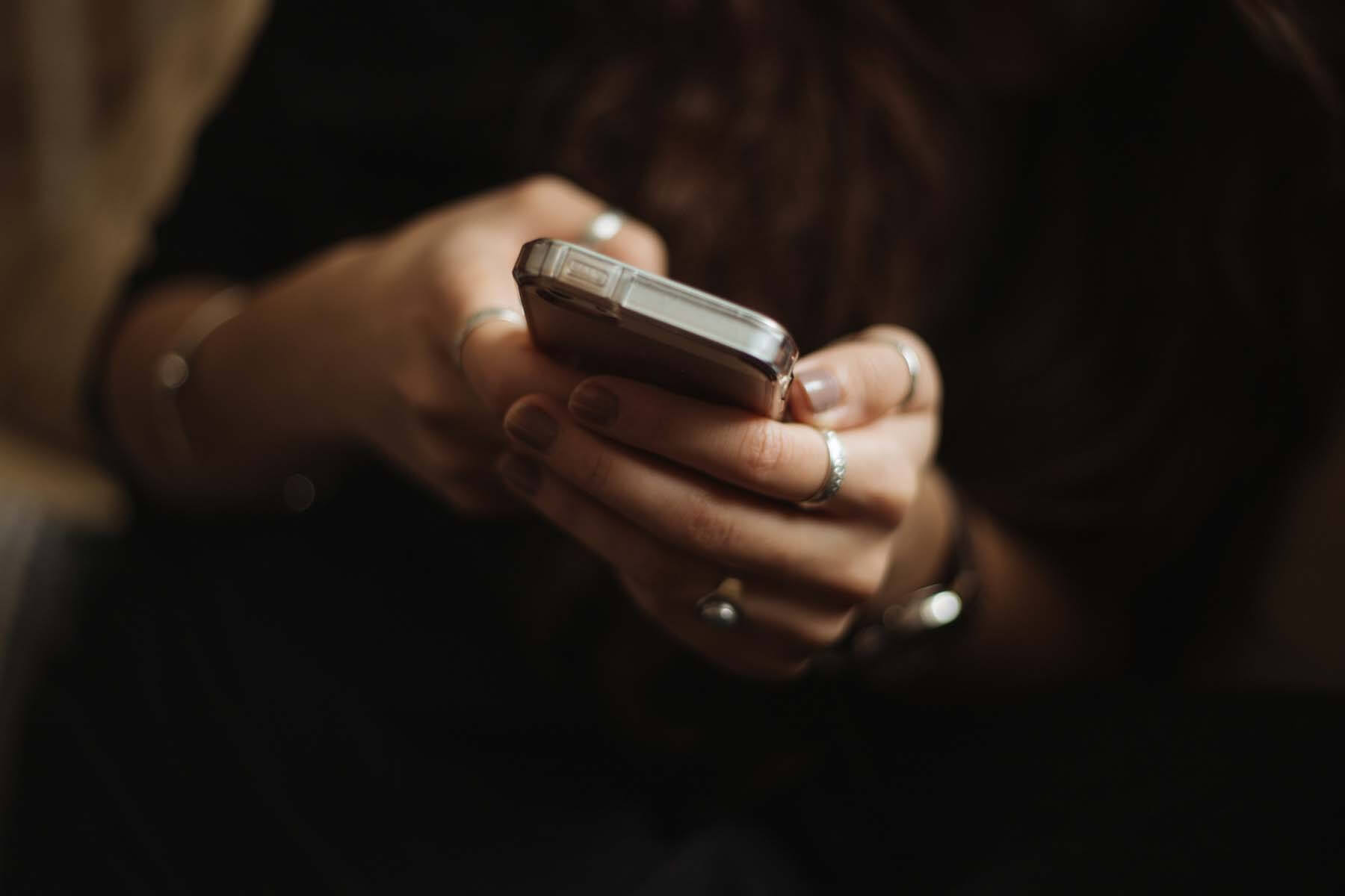 A person using a phone