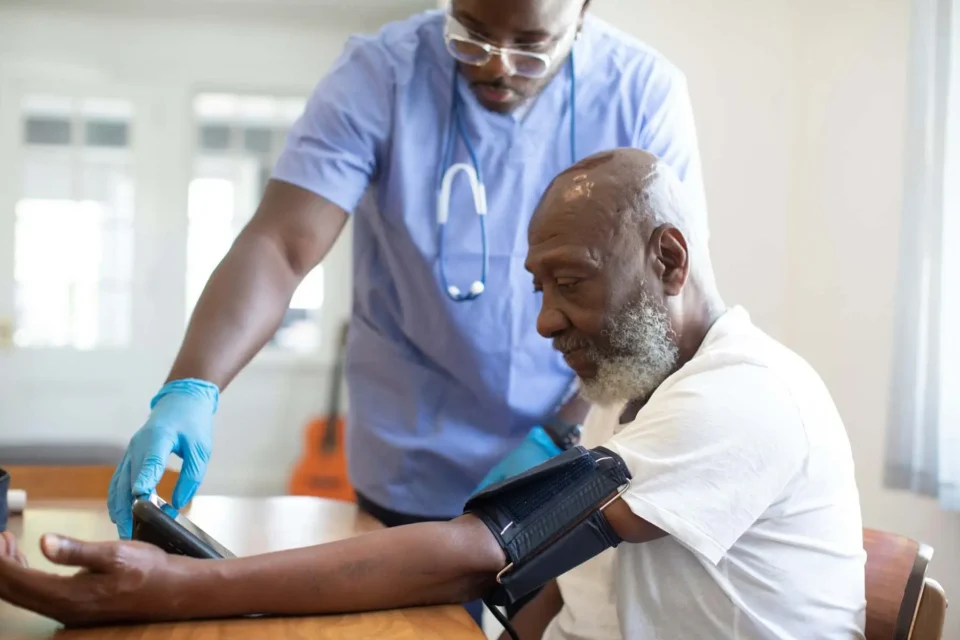 A man receiving medical attention