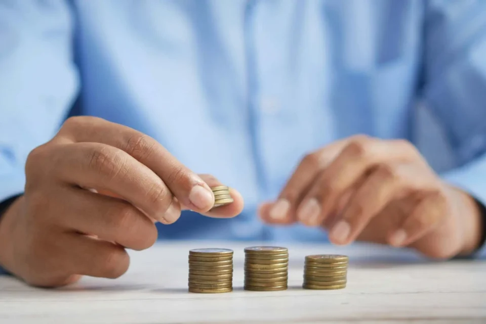A man counting some money